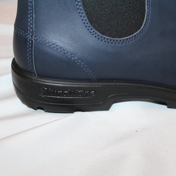 BLUNDSTONE MEN'S 2246 LEATHER CHELSEA BOOTS WATER RESISTANT NAVY BLUE - Picture 6 of 8